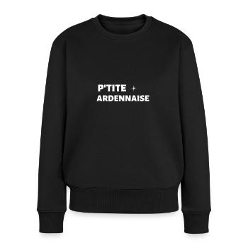 t shirt petite ardennaise cadeau noel ardennes - Pull Premium bio Femme - noir - Devant - Julia (174cm)