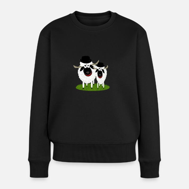 dick und doof - Frauen Premium Bio Pullover - Schwarz