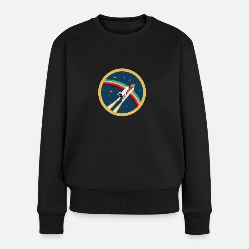 Fantasy Shirt: Space Shuttle, USA, NASA - Frauen Premium Bio Pullover - Schwarz