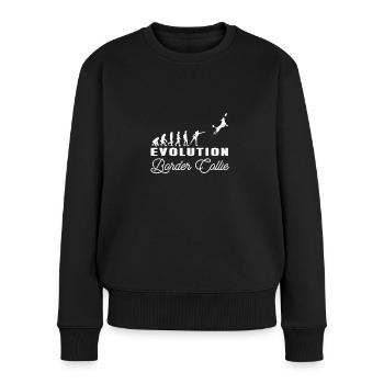 Border Collie - Frauen Premium Bio Pullover - Schwarz - Vorne - Julia (174cm)