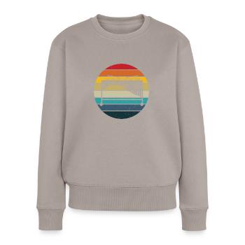 Marimba retro sunset - marimba instrument gift - Women's Premium Organic Jumper - taupe - Front - Julia (174cm)