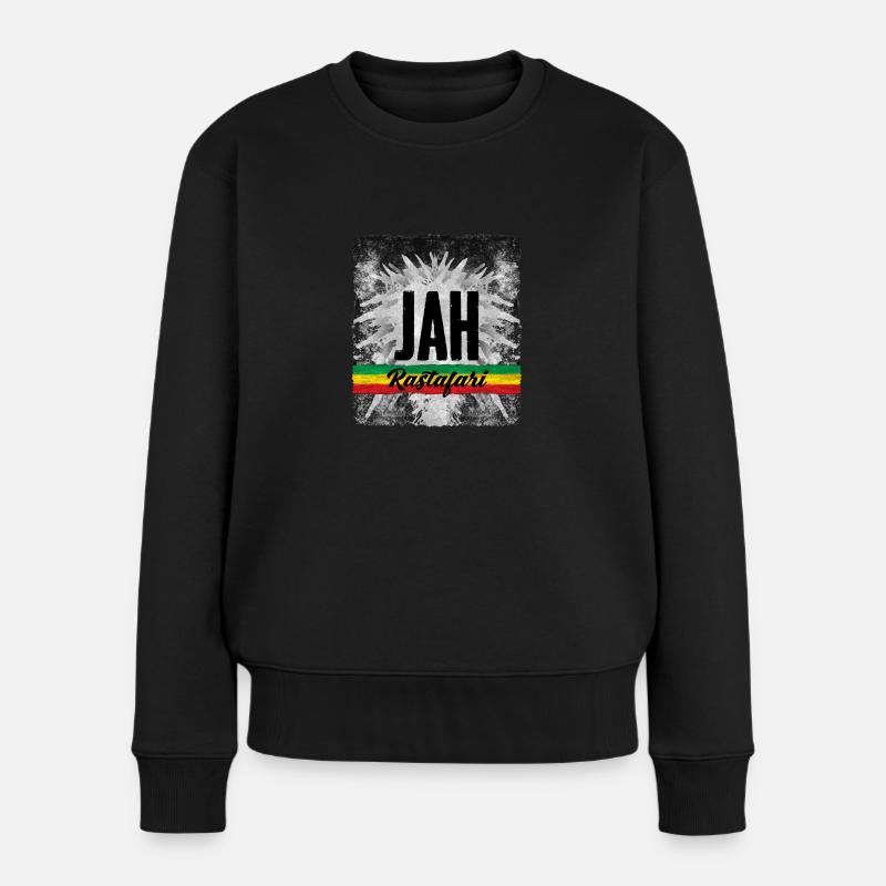 Jah Rastafari Roots reggae - Pull Premium bio Femme - noir