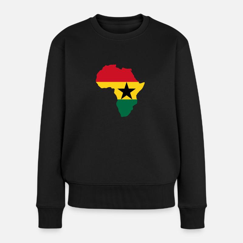 Ghana - Frauen Premium Bio Pullover - Schwarz