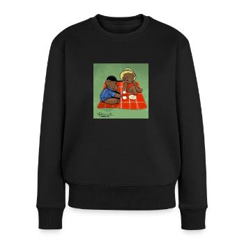 Teaparty der Teddybären 🧸 - Frauen Premium Bio Pullover - Schwarz - Vorne - Julia (174cm)