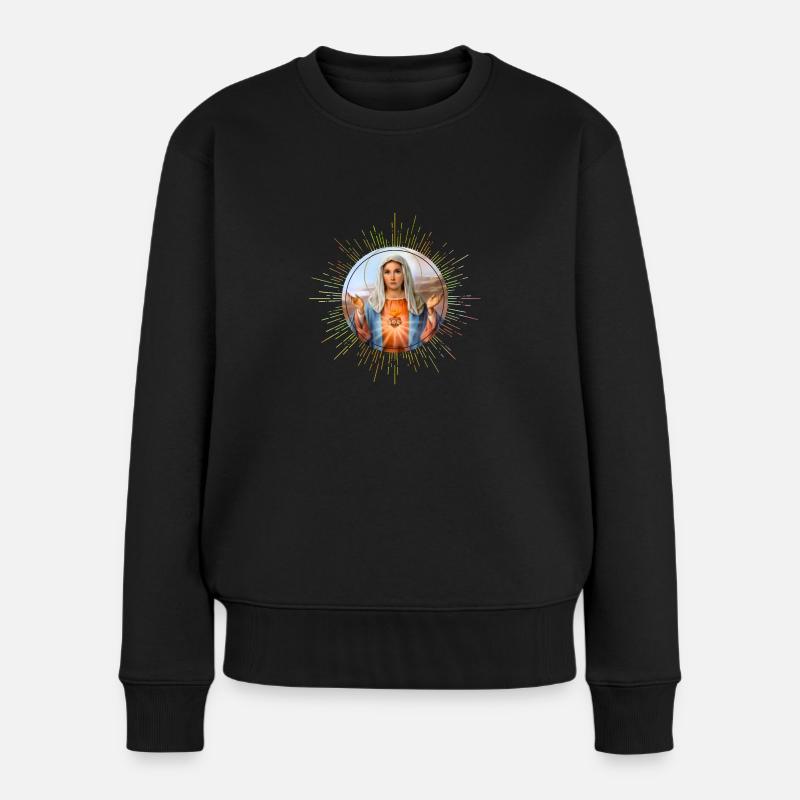 Maria Madonna - Frauen Premium Bio Pullover - Schwarz