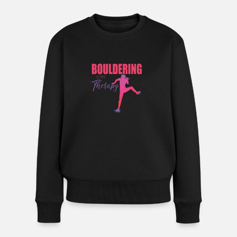 Bouldern - Frauen Premium Bio Pullover - Schwarz