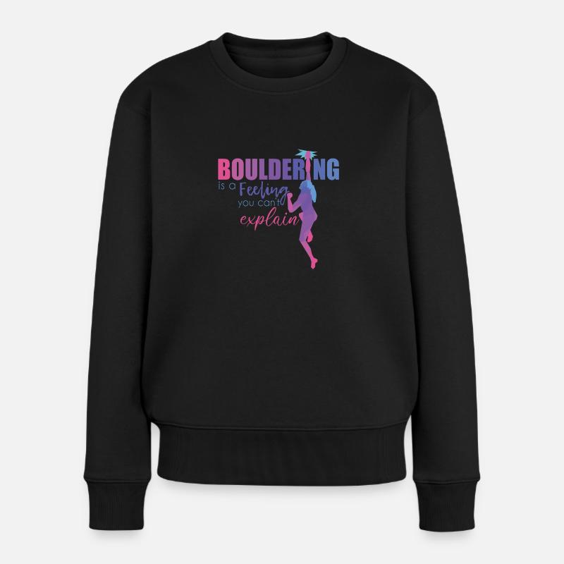 Bouldern - Frauen Premium Bio Pullover - Schwarz