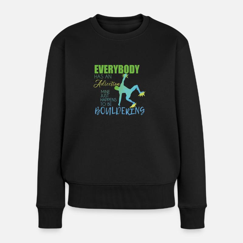 Bouldern - Frauen Premium Bio Pullover - Schwarz