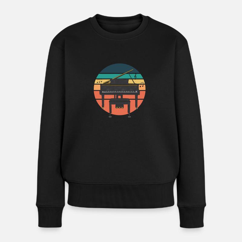 piano - Pull Premium bio Femme - noir