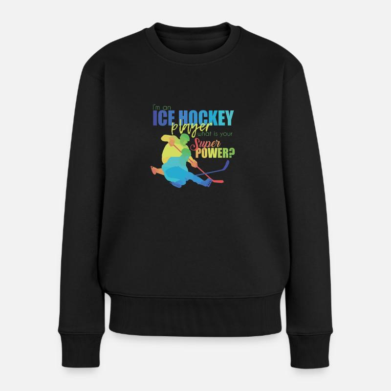 Eishockey - Frauen Premium Bio Pullover - Schwarz