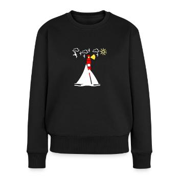Segeln - Frauen Premium Bio Pullover - Schwarz - Vorne - Julia (174cm)