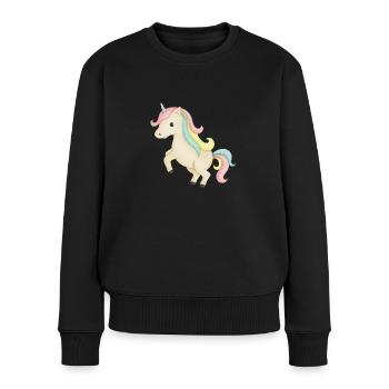 licorne mignonne - Pull Premium bio Femme - noir - Devant - Julia (174cm)