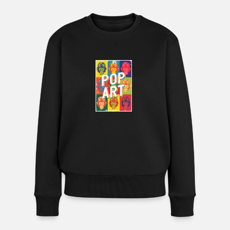 Pop Art - Frauen Premium Bio Pullover - Schwarz