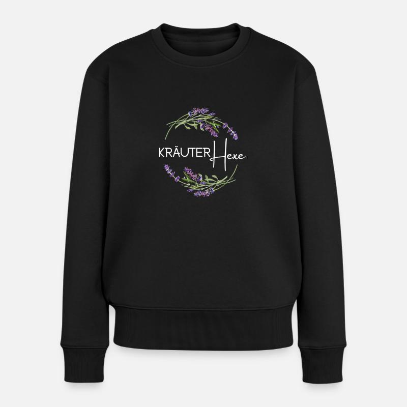 Kräuterhexe - Frauen Premium Bio Pullover - Schwarz