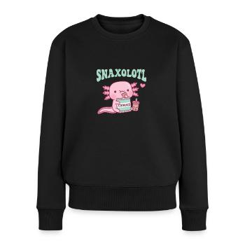 Mignon Snaxolotl Axolotl Snacking On Cookies - Pull Premium bio Femme - noir - Devant - Julia (174cm)