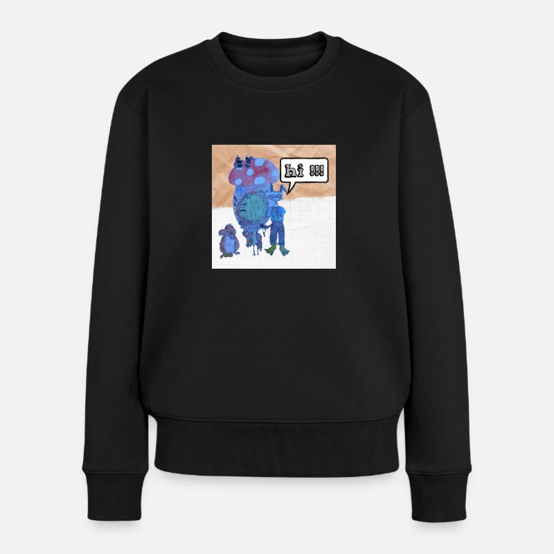 Märchenhafte Haustiere - Frauen Premium Bio Pullover - Schwarz