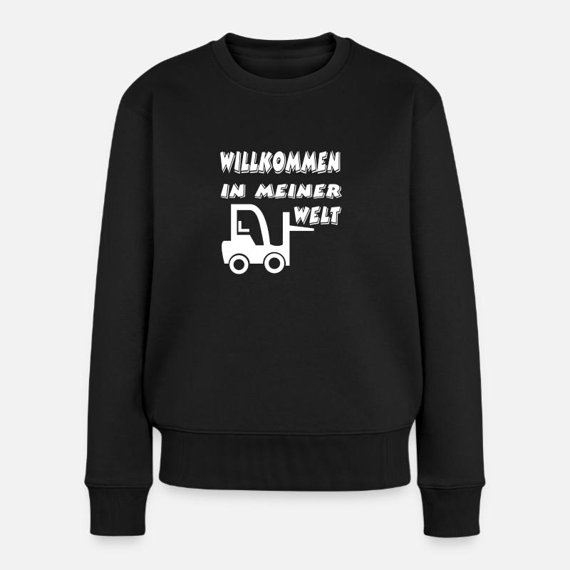 Gabelstapler - Frauen Premium Bio Pullover - Schwarz