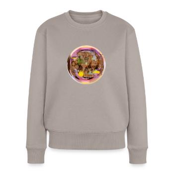 BubbleBär - Frauen Premium Bio Pullover - Taupe - Vorne - Julia (174cm)