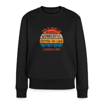 Lustiges Schwägerin Geschenk Spruch - Frauen Premium Bio Pullover - Schwarz - Vorne - Julia (174cm)