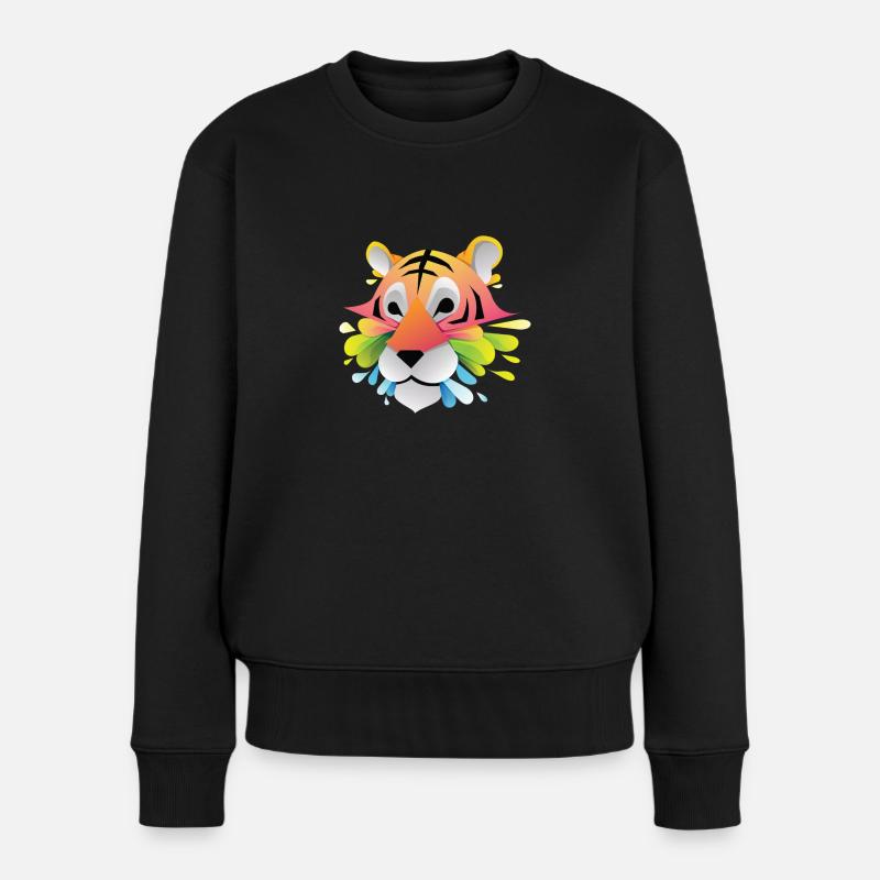 Tier - Frauen Premium Bio Pullover - Schwarz