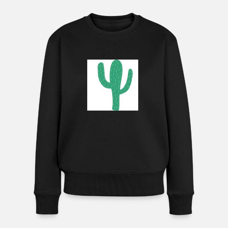 Kaktus - Frauen Premium Bio Pullover - Schwarz