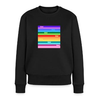 Rainbow cats - Frauen Premium Bio Pullover - Schwarz - Vorne - Julia (174cm)