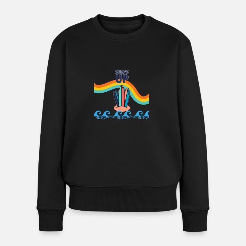 planche de surf arc en ciel - Pull Premium bio Femme - noir