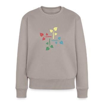nature retro plants nature conservation garden friends - Women's Premium Organic Jumper - taupe - Front - Julia (174cm)