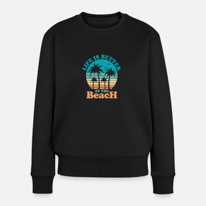 Lifes is better at the beach - Women's Premium Organic Jumper - black