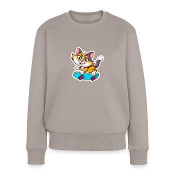 Patinage de chat - Pull Premium bio Femme - taupe - Devant - Julia (174cm)