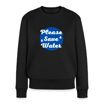 Please save water - Pull Premium bio Femme - noir - Devant - Julia (174cm)