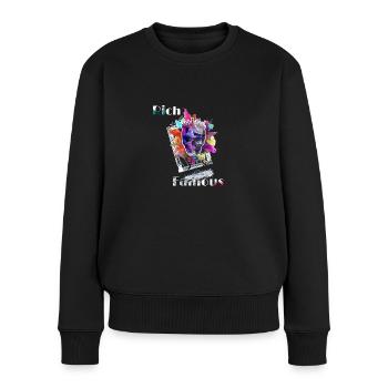 Rich and famous - Frauen Premium Bio Pullover - Schwarz - Vorne - Julia (174cm)