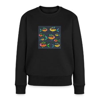 Poissons - Pull Premium bio Femme - noir - Devant - Julia (174cm)