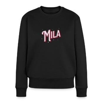 Mila Name tolle Mädchen Geschenkidee - Frauen Premium Bio Pullover - Schwarz - Vorne - Julia (174cm)