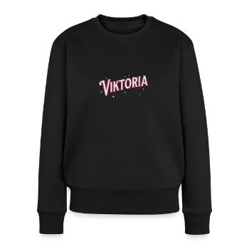 Viktoria Name tolle Mädchen Geschenkidee - Frauen Premium Bio Pullover - Schwarz - Vorne - Julia (174cm)