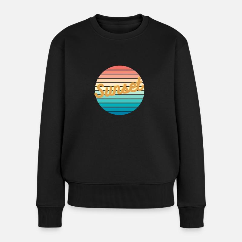 Sunset - Frauen Premium Bio Pullover - Schwarz
