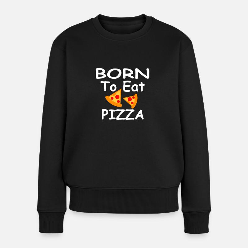 Pizza - Frauen Premium Bio Pullover - Schwarz