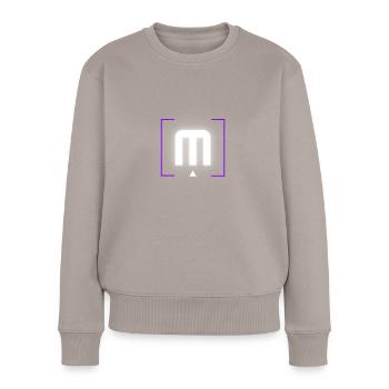 Lettre « M » - Pull Premium bio Femme - taupe - Devant - Julia (174cm)