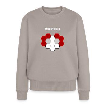 Monday vibes... it's Monday again - Women's Premium Organic Jumper - taupe - Front - Julia (174cm)