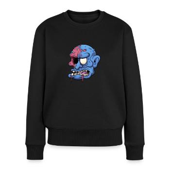 Schieß Zombie Kopf - Frauen Premium Bio Pullover - Schwarz - Vorne - Julia (174cm)
