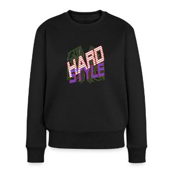 Hardstyle mit Lautsprechern - Frauen Premium Bio Pullover - Schwarz - Vorne - Julia (174cm)
