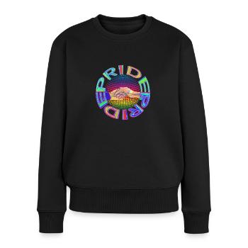 RAINBOW PRIDE - loving hands reaching out - Frauen Premium Bio Pullover - Schwarz - Vorne - Julia (174cm)