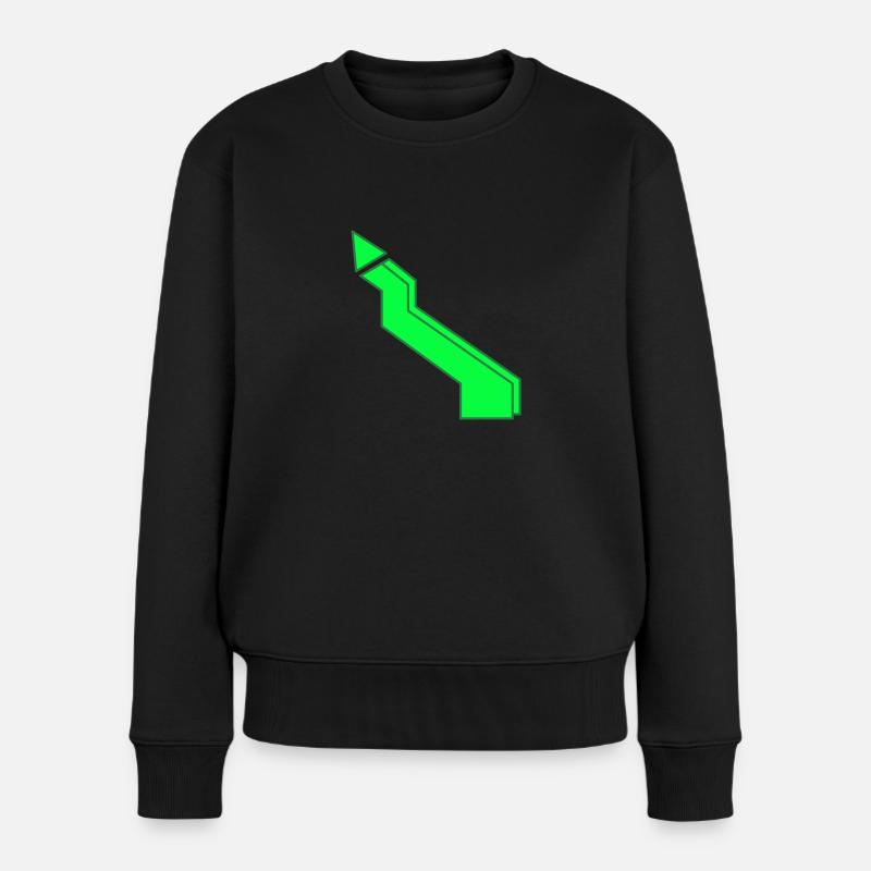 Blitz grün - Frauen Premium Bio Pullover - Schwarz