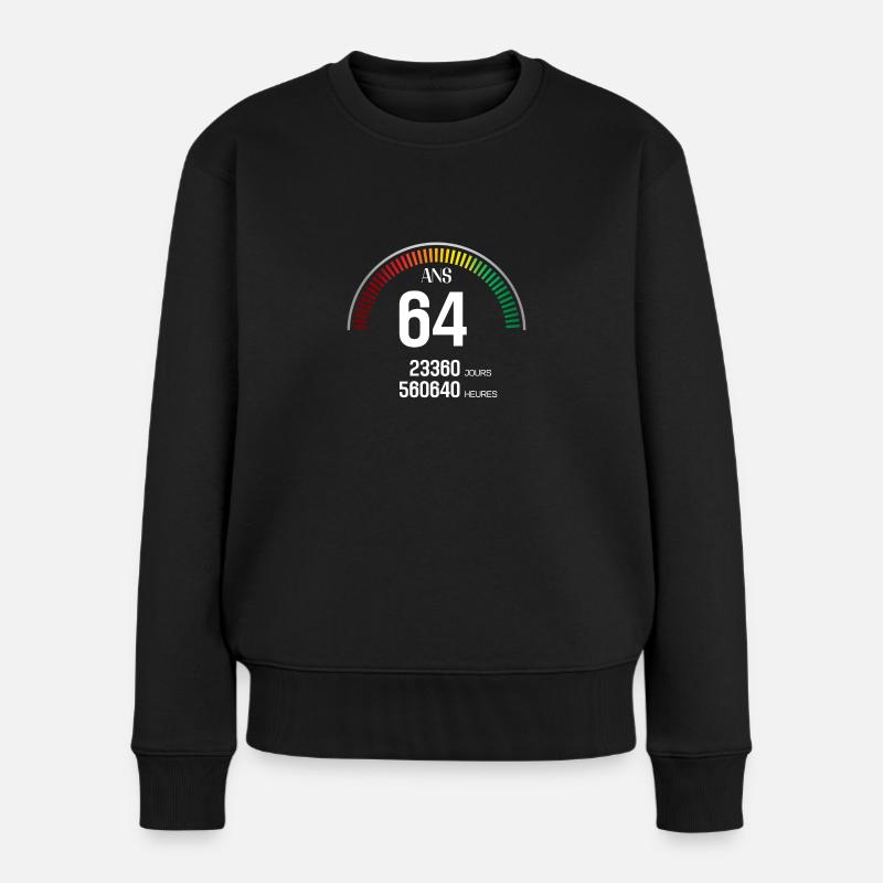 Anniversaire 64 ans Compteur - Pull Premium bio Femme - noir