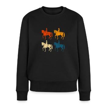 Dressage Cavalier de dressage Cheval d’équitation - Pull Premium bio Femme - noir - Devant - Julia (174cm)