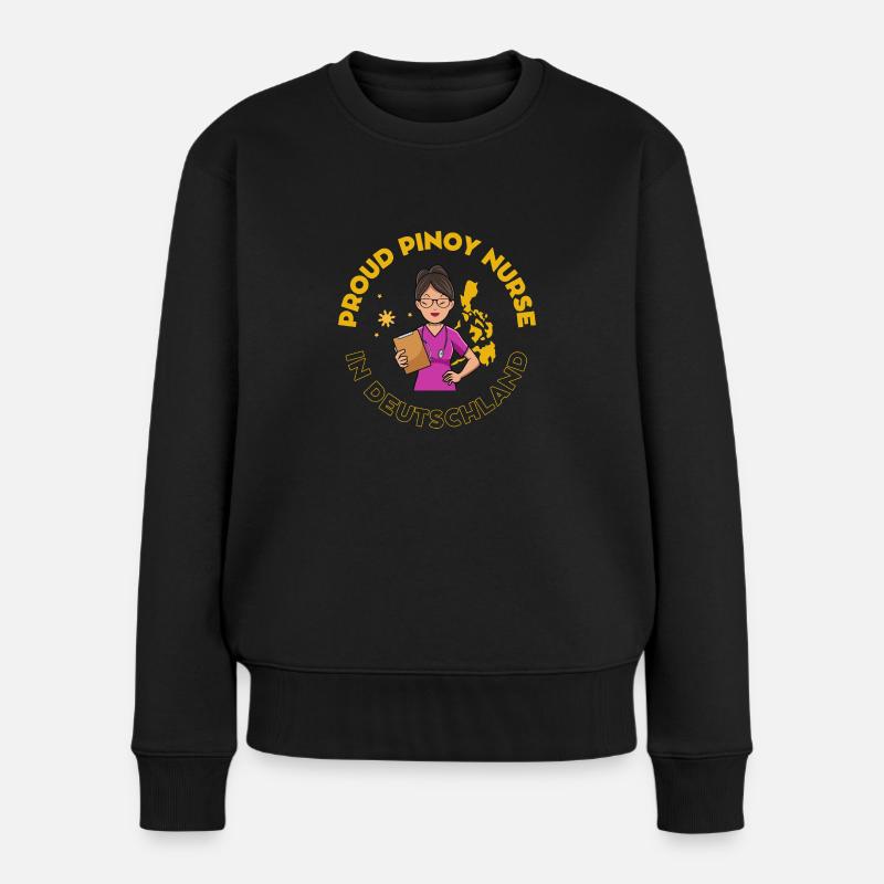 Pinoy Nurse Geschenk Krankenschwester Deutschland - Frauen Premium Bio Pullover - Schwarz