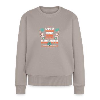 Kizz me Design, Retro Stil, romantisch, sinnlich - Frauen Premium Bio Pullover - Taupe - Vorne - Julia (174cm)