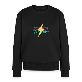 une super maman - Pull Premium bio Femme - noir - Devant - Julia (174cm)