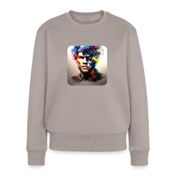 Son roulement profond - Pull Premium bio Femme - taupe - Devant - Julia (174cm)