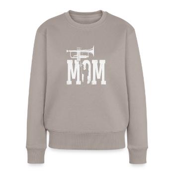 Trumpet Mom - Frauen Premium Bio Pullover - Taupe - Vorne - Julia (174cm)